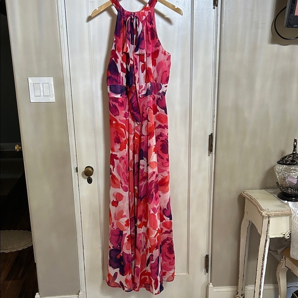 Eliza J Vibrant Pink and Purple Maxi Dress - Picture 7 of 16